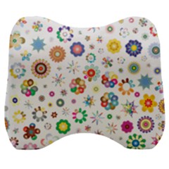 Flower Floral Pattern Velour Head Support Cushion