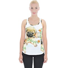 Pug-watercolor-cute-animal-dog Piece Up Tank Top by Jancukart