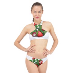 Strawberries-fruits-fruit-red High Neck Bikini Set