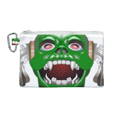 Monster-mask-alien-horror-devil Canvas Cosmetic Bag (medium) by Jancukart