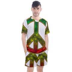 Peace-rastafarian Men s Mesh Tee And Shorts Set