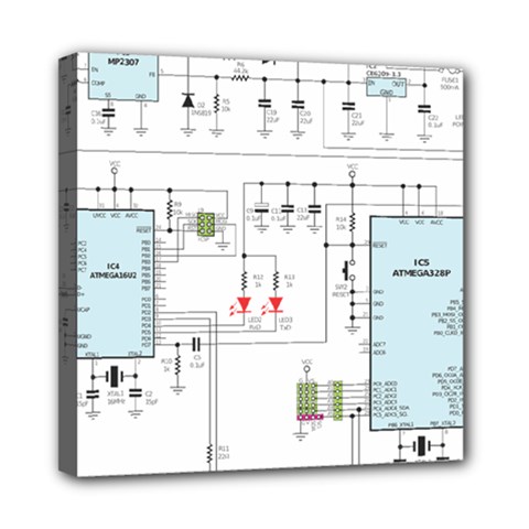 Circuits-electronics-atmel Mini Canvas 8  X 8  (stretched) by Jancukart