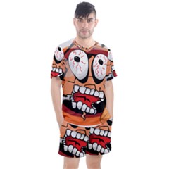 Brain Cartoon Animation Men s Mesh Tee And Shorts Set