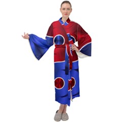 Yin Yang Eastern Asian Philosophy Maxi Velour Kimono by Jancukart