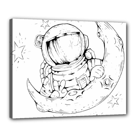 Astronaut-moon-space-astronomy Canvas 20  x 16  (Stretched)
