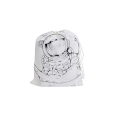 Astronaut-moon-space-astronomy Drawstring Pouch (Small)