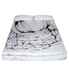 Astronaut-moon-space-astronomy Fitted Sheet (King Size)