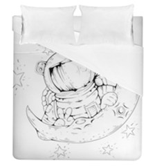 Astronaut-moon-space-astronomy Duvet Cover (Queen Size)