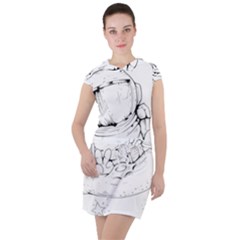 Astronaut-moon-space-astronomy Drawstring Hooded Dress
