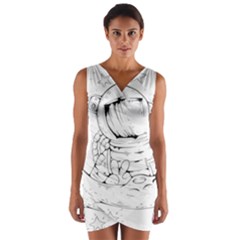 Astronaut-moon-space-astronomy Wrap Front Bodycon Dress