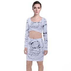 Astronaut-moon-space-astronomy Top and Skirt Sets