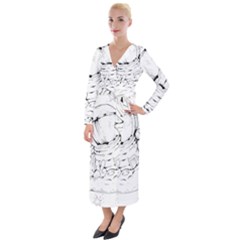 Astronaut-moon-space-astronomy Velvet Maxi Wrap Dress