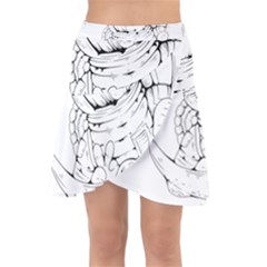 Astronaut-moon-space-astronomy Wrap Front Skirt