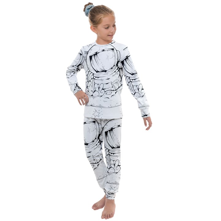 Astronaut-moon-space-astronomy Kids  Long Sleeve Set 