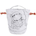 Astronaut-moon-space-astronomy Drawstring Bucket Bag View1