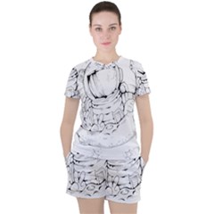Astronaut-moon-space-astronomy Women s Tee and Shorts Set