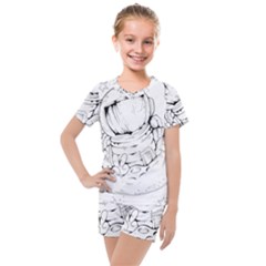 Astronaut-moon-space-astronomy Kids  Mesh Tee and Shorts Set