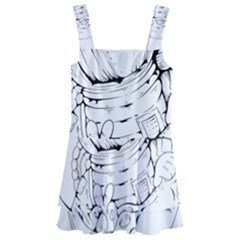 Astronaut-moon-space-astronomy Kids  Layered Skirt Swimsuit