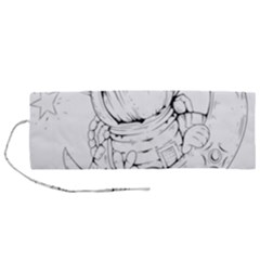 Astronaut-moon-space-astronomy Roll Up Canvas Pencil Holder (M)