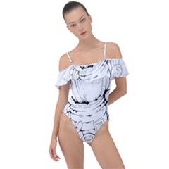 Astronaut-moon-space-astronomy Frill Detail One Piece Swimsuit
