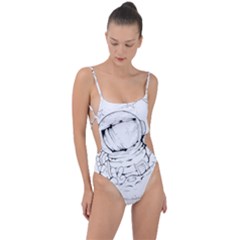 Astronaut-moon-space-astronomy Tie Strap One Piece Swimsuit