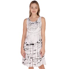 Astronaut-moon-space-astronomy Knee Length Skater Dress With Pockets