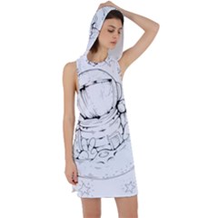 Astronaut-moon-space-astronomy Racer Back Hoodie Dress