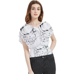 Astronaut-moon-space-astronomy Butterfly Chiffon Blouse