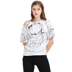 Astronaut-moon-space-astronomy One Shoulder Cut Out Tee