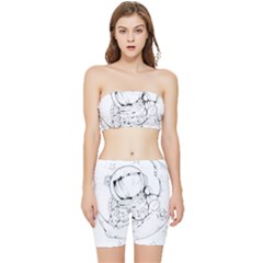 Astronaut-moon-space-astronomy Stretch Shorts and Tube Top Set