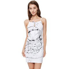 Astronaut-moon-space-astronomy Summer Tie Front Dress