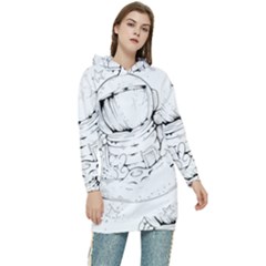 Astronaut-moon-space-astronomy Women s Long Oversized Pullover Hoodie