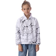 Astronaut-moon-space-astronomy Kids  Half Zip Hoodie