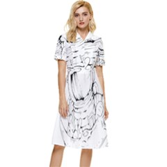 Astronaut-moon-space-astronomy Button Top Knee Length Dress