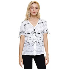 Astronaut-moon-space-astronomy Bow Sleeve Button Up Top
