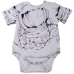 Astronaut-moon-space-astronomy Baby Short Sleeve Onesie Bodysuit