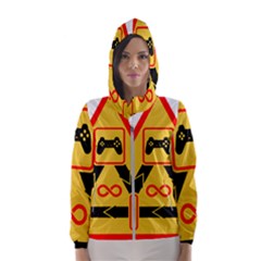 Gamer-geek-video-game-sign-fan Women s Hooded Windbreaker by Jancukart