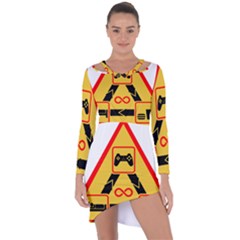 Gamer-geek-video-game-sign-fan Asymmetric Cut-out Shift Dress by Jancukart