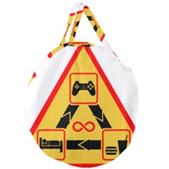 Gamer-geek-video-game-sign-fan Giant Round Zipper Tote by Jancukart