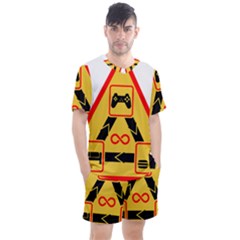 Gamer-geek-video-game-sign-fan Men s Mesh Tee And Shorts Set