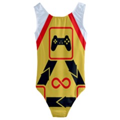 Gamer-geek-video-game-sign-fan Kids  Cut-out Back One Piece Swimsuit by Jancukart