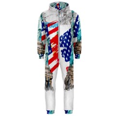 Statue Of Liberty Independence Day Poster Art Hooded Jumpsuit (Men)