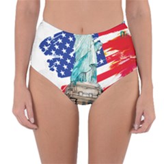 Statue Of Liberty Independence Day Poster Art Reversible High-waist Bikini Bottoms by Jancukart