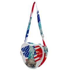 Statue Of Liberty Independence Day Poster Art Heart Shoulder Bag