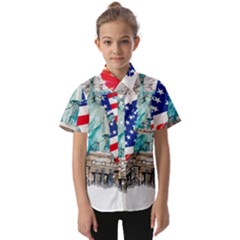 Statue Of Liberty Independence Day Poster Art Kids  Short Sleeve Shirt
