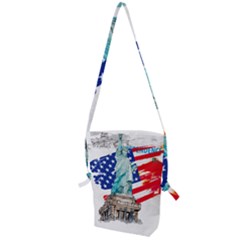 Statue Of Liberty Independence Day Poster Art Folding Shoulder Bag