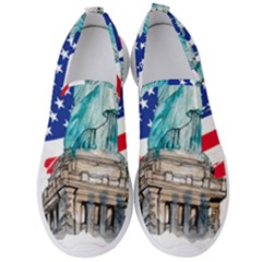 Statue Of Liberty Independence Day Poster Art Men s Slip On Sneakers by Jancukart