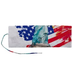 Statue Of Liberty Independence Day Poster Art Roll Up Canvas Pencil Holder (M)