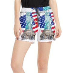 Statue Of Liberty Independence Day Poster Art Women s Runner Shorts