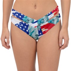 Statue Of Liberty Independence Day Poster Art Double Strap Halter Bikini Bottom